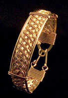 Wire wrap jewelry - braided gold bracelet